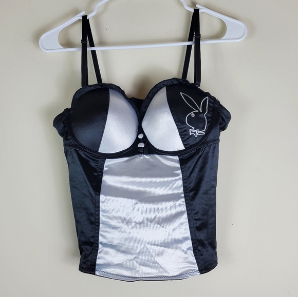 PLAYBOY Other - Playboy Intimates Bustier Corset Bra Black and White size Large Y2K